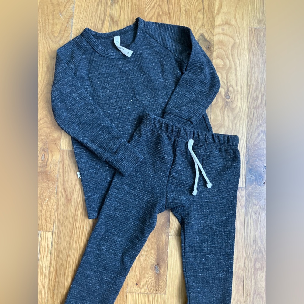NWOT Childhoods Clothing Waffle Knit Set in ONYX